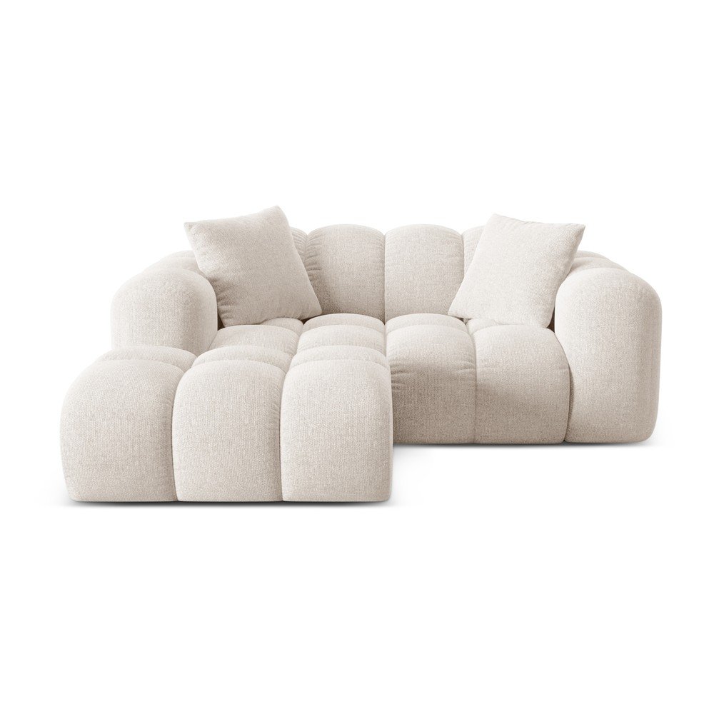 Krémszínű zsenília sarokkanapé (bal oldali-heverő résszel) Treno – Cosmopolitan Design