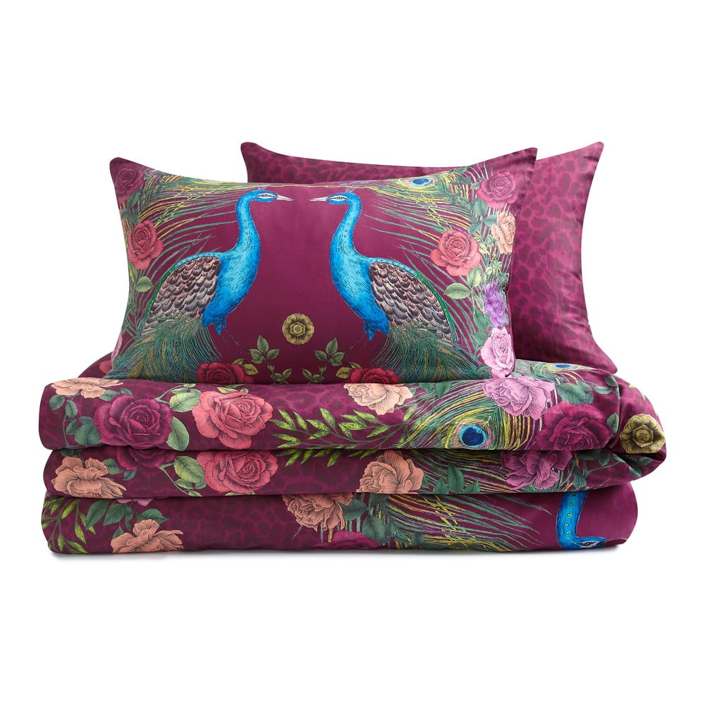 Lila kétszemélyes pamut-szatén ágyneműhuzat 200x200 cm Xanadu Peacock – Matthew Williamson