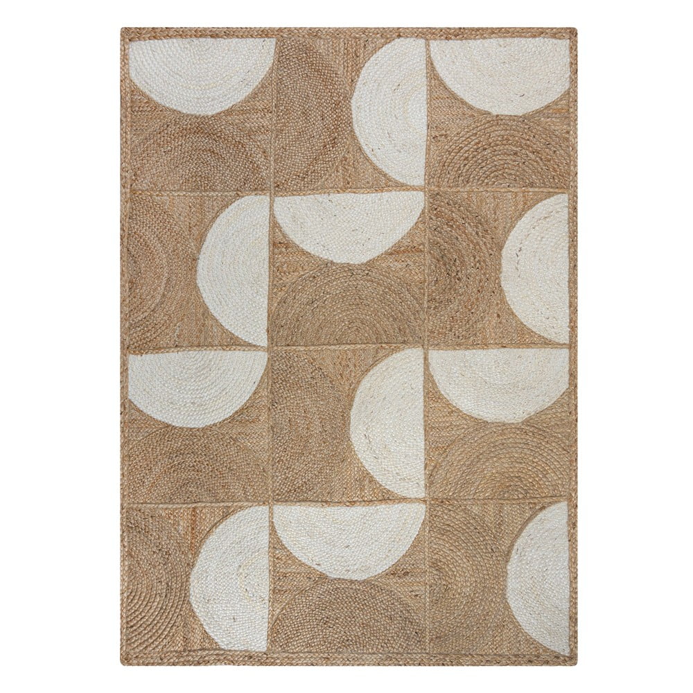 Natúr színű-elefántcsont színű kézi szövésű juta szőnyeg 200x290 cm Eclipse – Flair Rugs