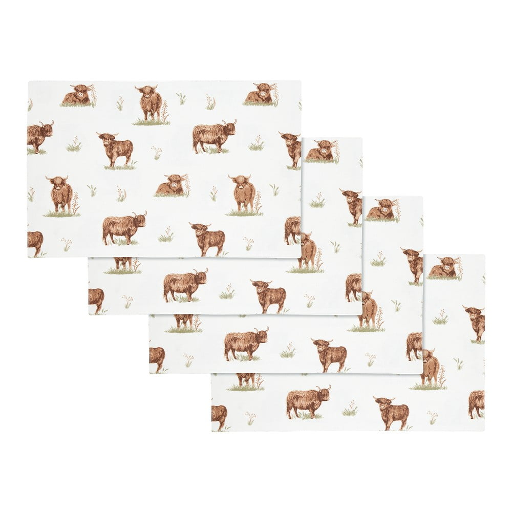 Pamut tányéralátét szett 4 db-os 30x46 cm Angus Highland Cow – Catherine Lansfield