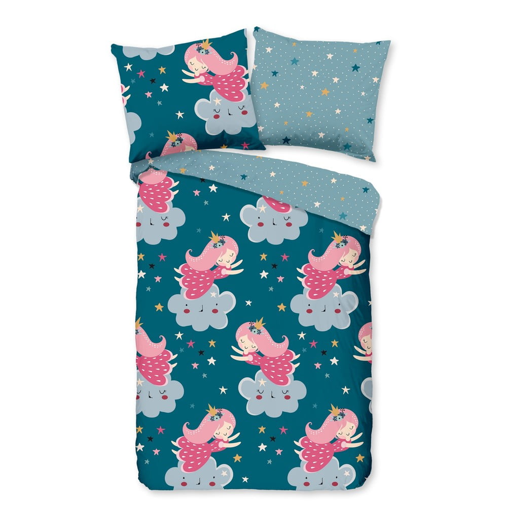 Petróleum színű pamut gyerek ágyneműhuzat babaágyhoz 120x150 cm Princesse – Good Morning