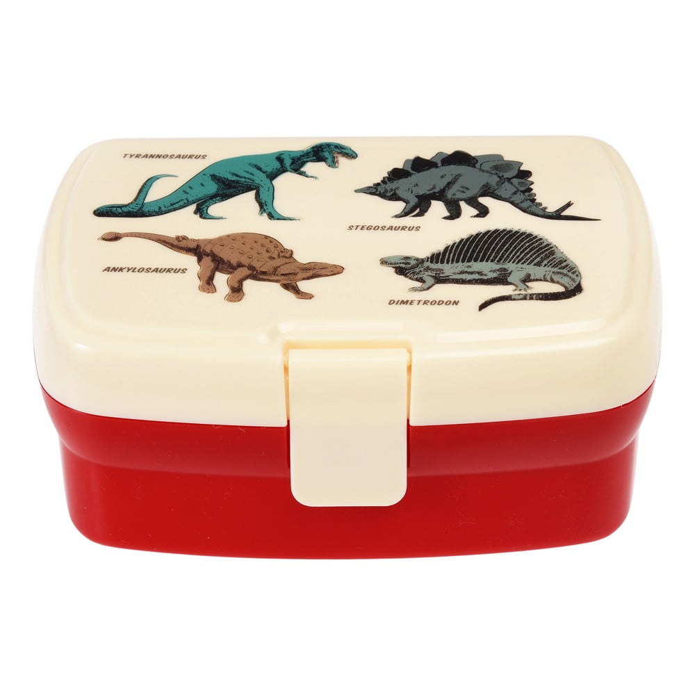 Piros-krémszínű gyerek uzsonnás doboz Prehistoric Land – Rex London