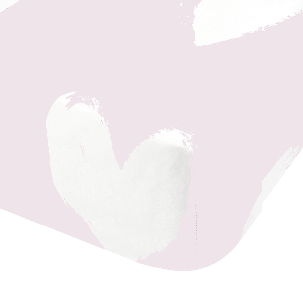 Rózsaszín gumis kétszemélyes flanel gyerek lepedő 135x190 cm Hearts – Catherine Lansfield