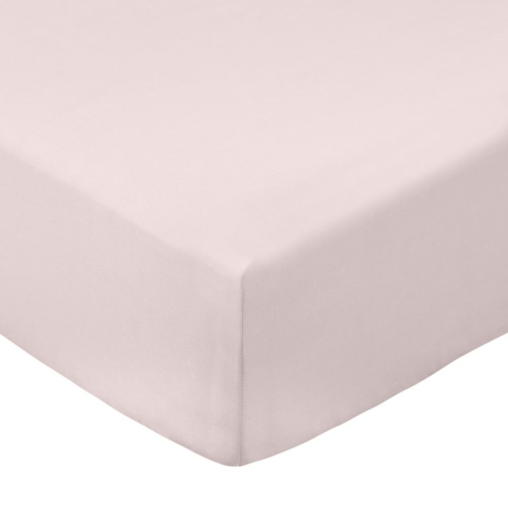 Rózsaszín gumis pamut-perkál lepedő 150x200 cm Cotton Percale – Bianca