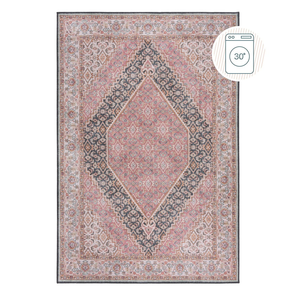 Rózsaszín mosható szőnyeg 152x230 cm Briony Traditional – Flair Rugs