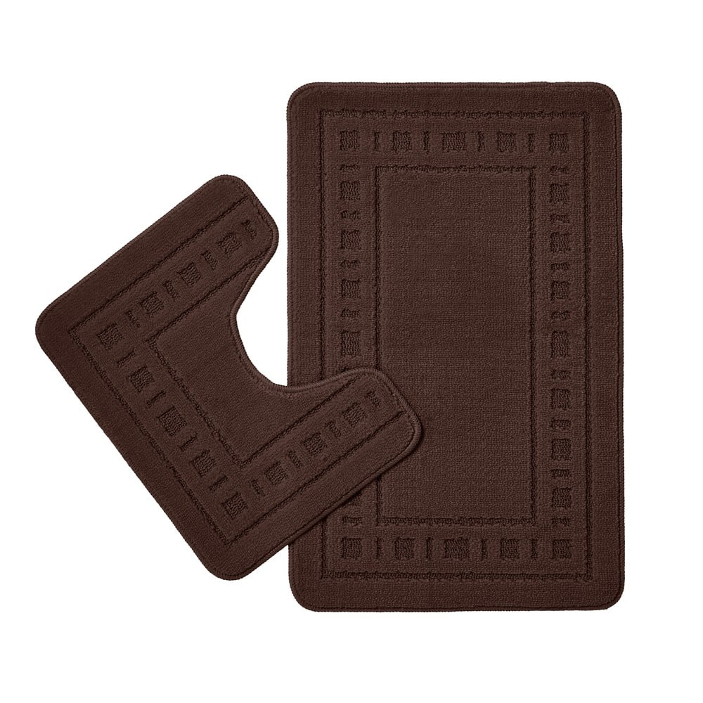 Sötétbarna fürdőszobai kilépő szett WC-hez