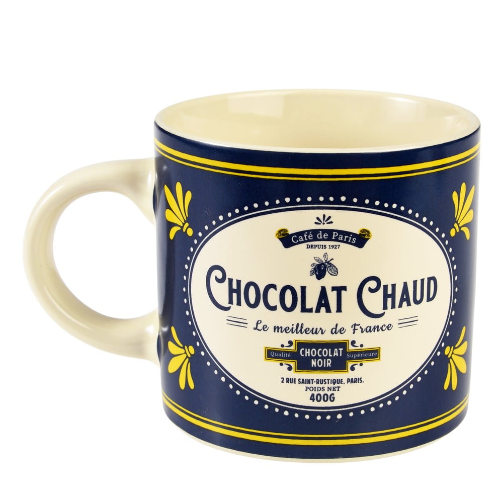 Sötétkék-krémszínű kerámia bögre 350 ml Chocolat Chaud – Rex London
