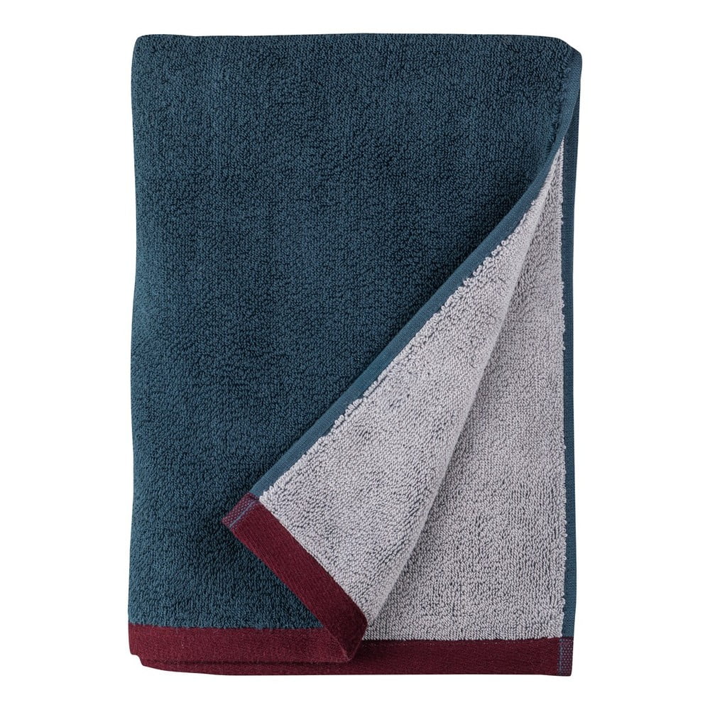 Sötétkék-szürke frottír bio pamut törölköző szett 2 db-os 40x55 cm Soft – Mette Ditmer Denmark