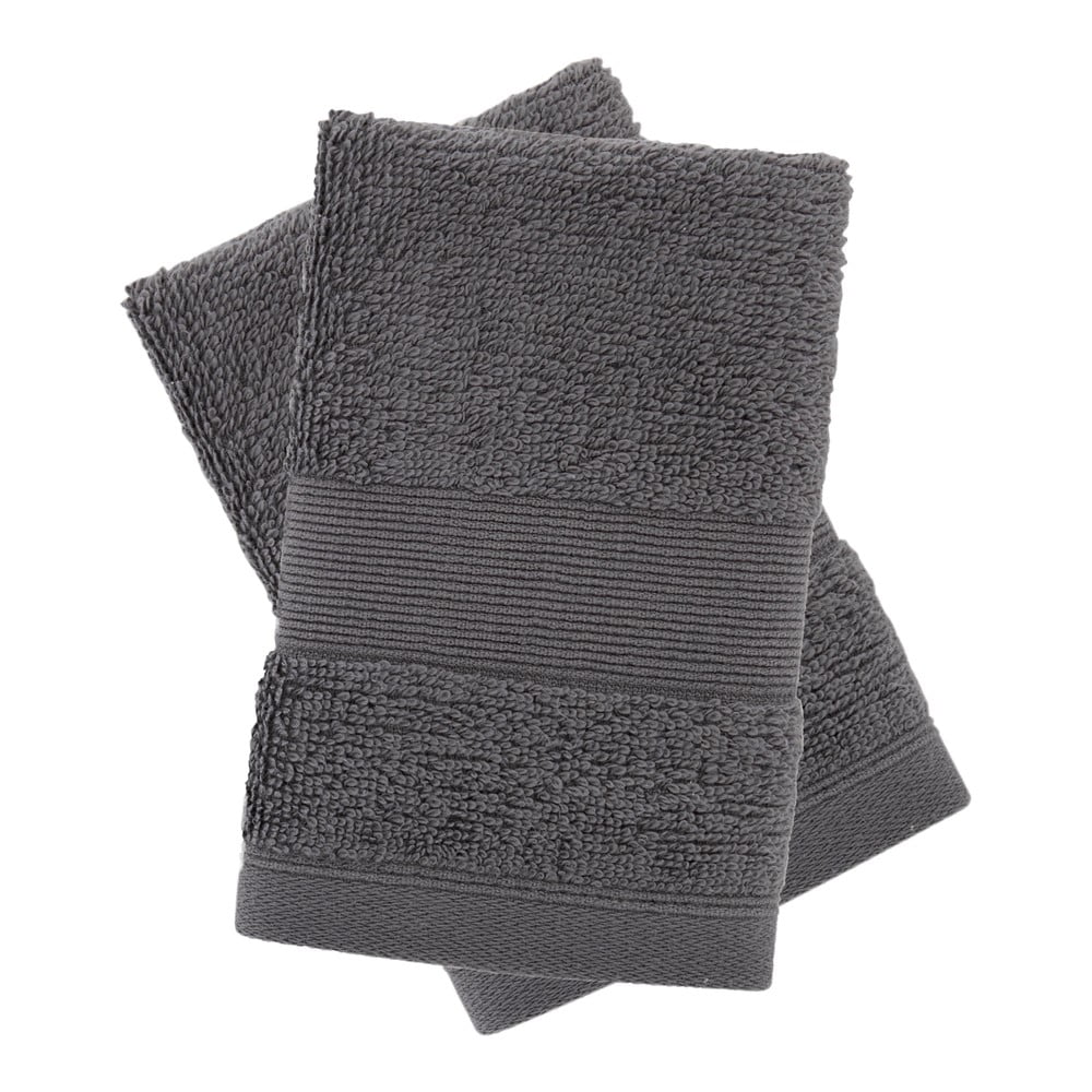 Sötétszürke frottír pamut törölköző szett 2 db-os 30x30 cm Anti-Bacterial – Catherine Lansfield