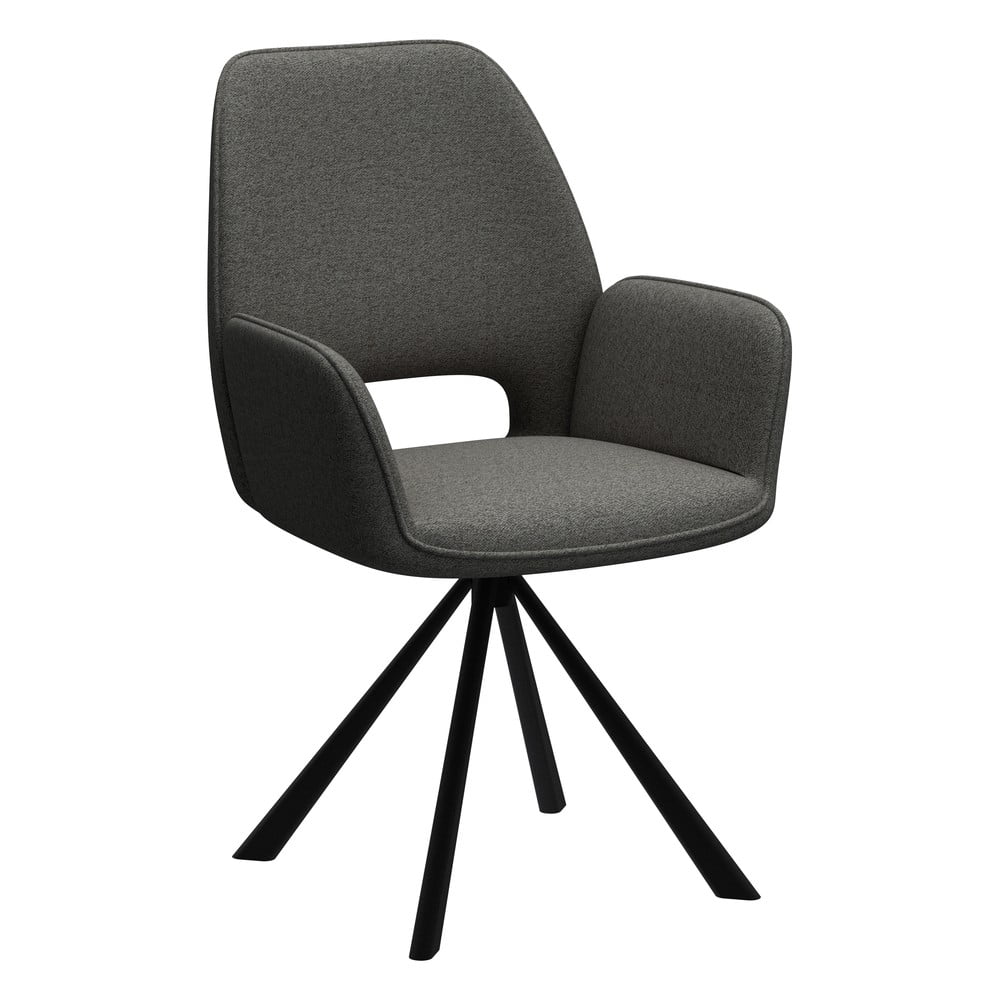 Sötétszürke karfás étkezőfotel Graham – Actona