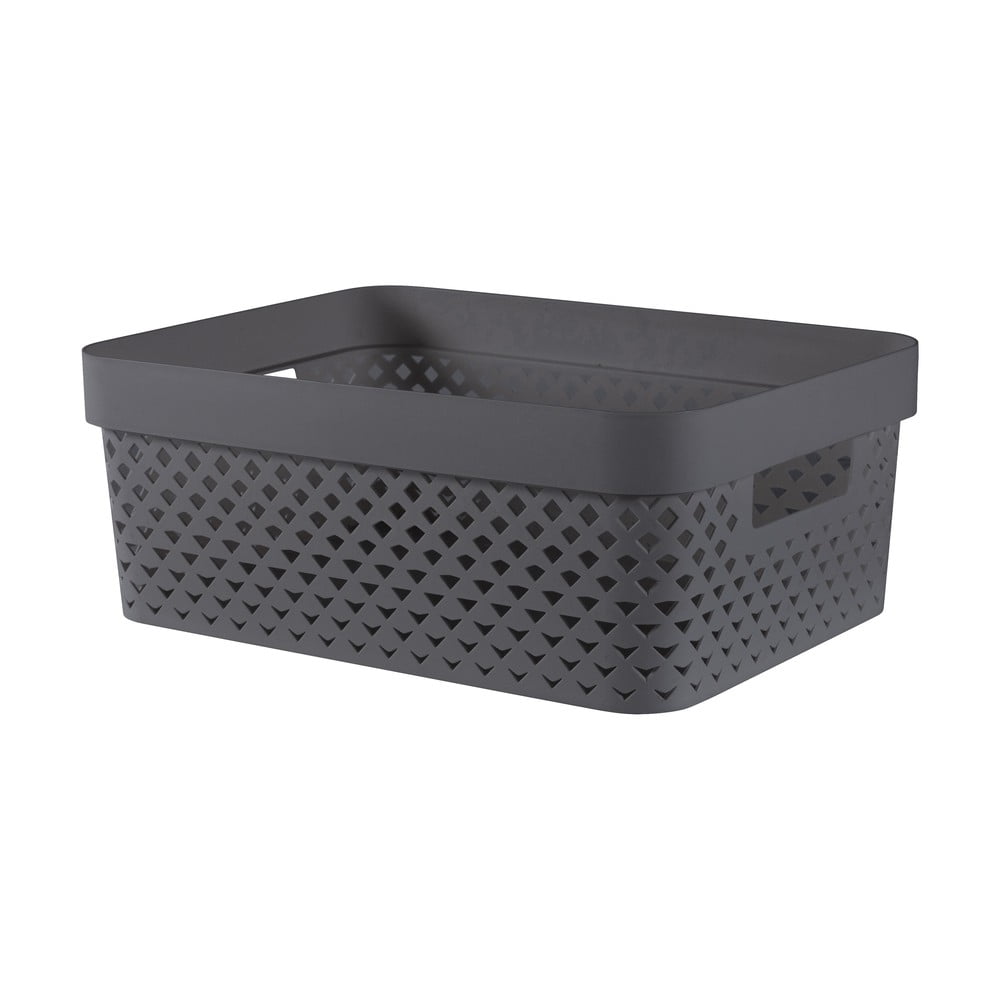 Sötétszürke műanyag tárolódoboz 36x27x14 cm Pure – Curver