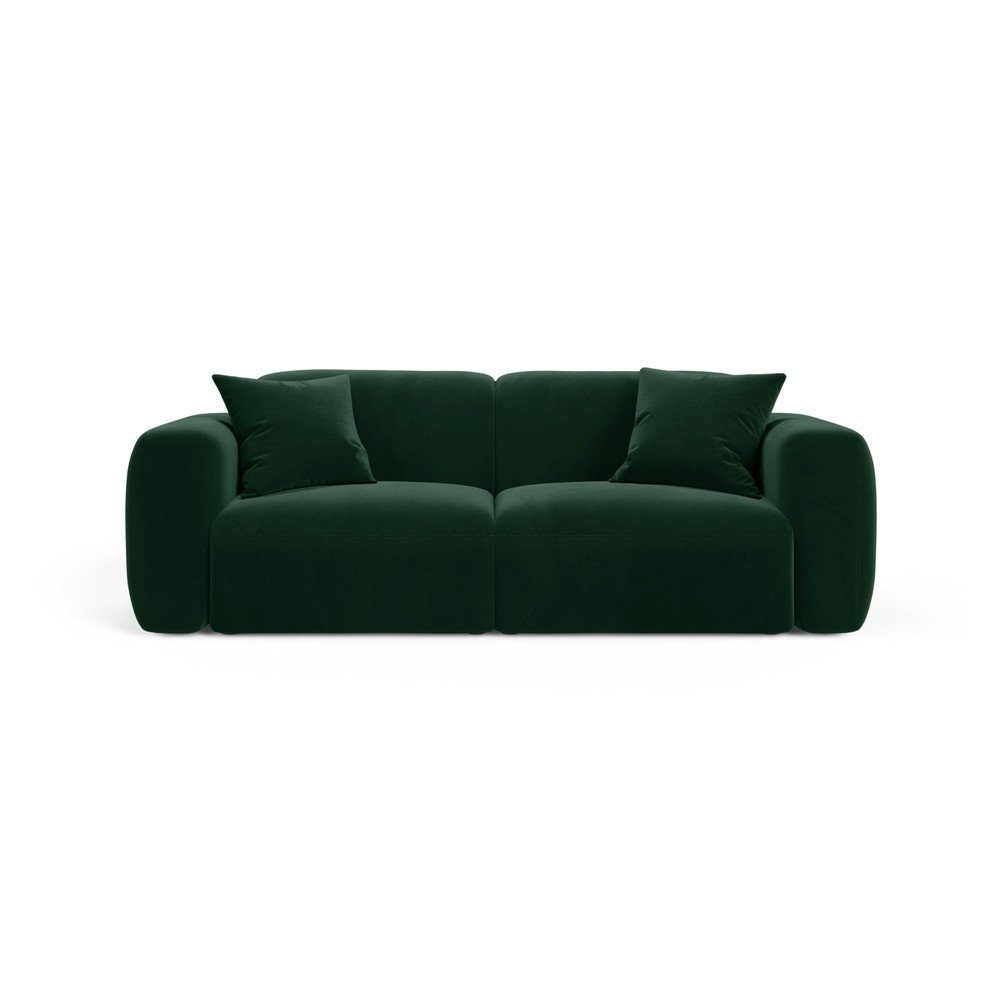Sötétzöld bársony kanapé 220 cm Strino – Cosmopolitan Design