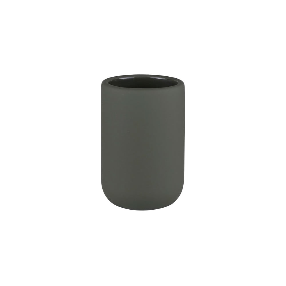 Sötétzöld kerámia fogkefetartó pohár Lotus Play – Mette Ditmer Denmark