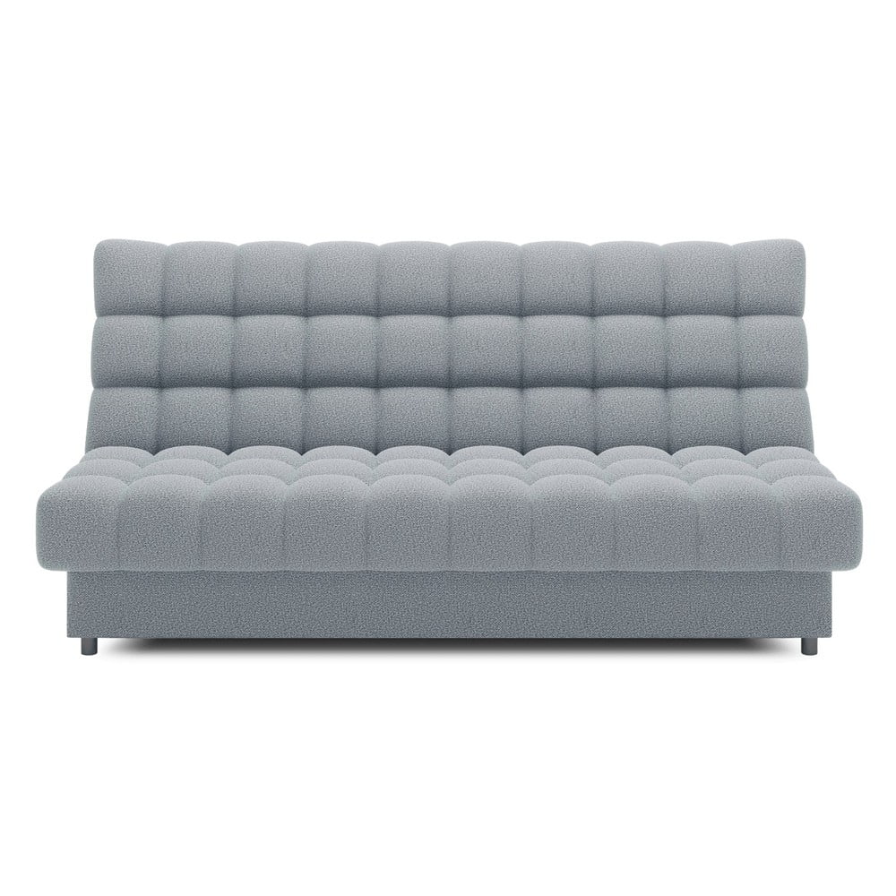 Szürke buklé kinyitható-tárolóhelyes kanapé 197 cm Clareta – ELTAP