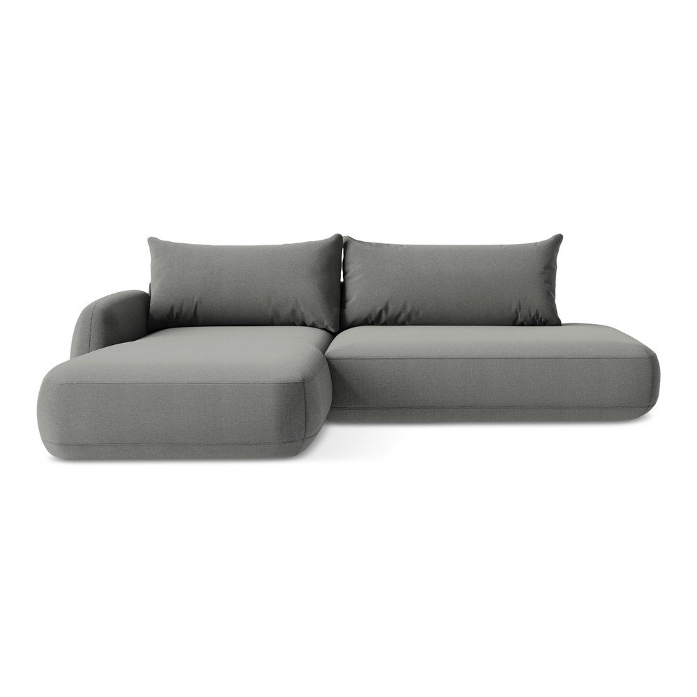 Szürke kinyitható sarokkanapé (bal oldali-heverő résszel) Hale – Makamii