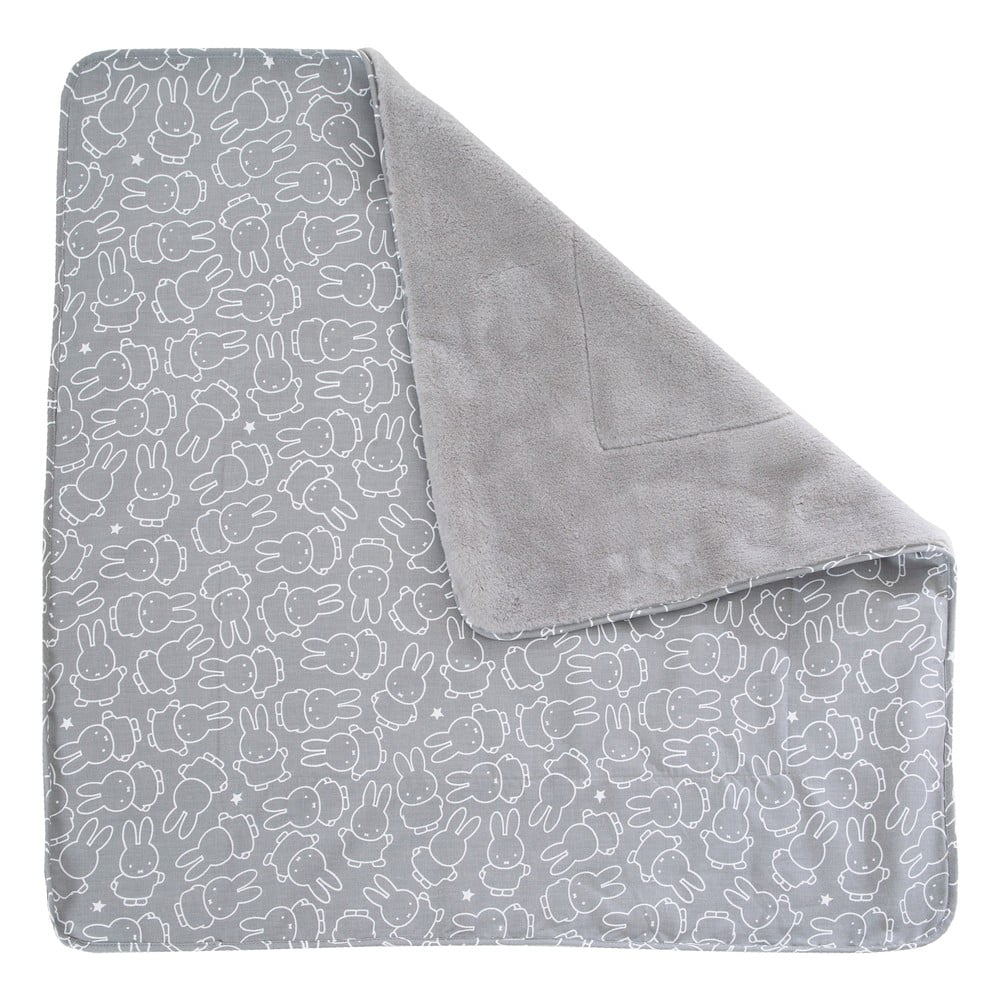 Szürke mikroplüss gyerek takaró 80x80 cm Miffy – Roba