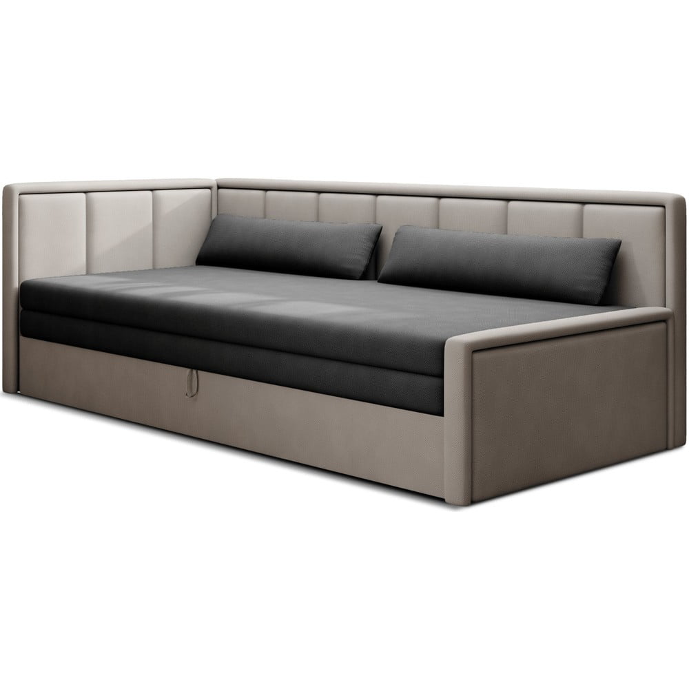 Szürke zsenília kinyitható-tárolóhelyes kanapé 214 cm Fulgeo – ELTAP