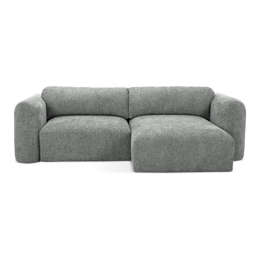 Szürke zsenília kinyitható-tárolóhelyes sarokkanapé (jobb oldali-heverő résszel) Mele – Makamii