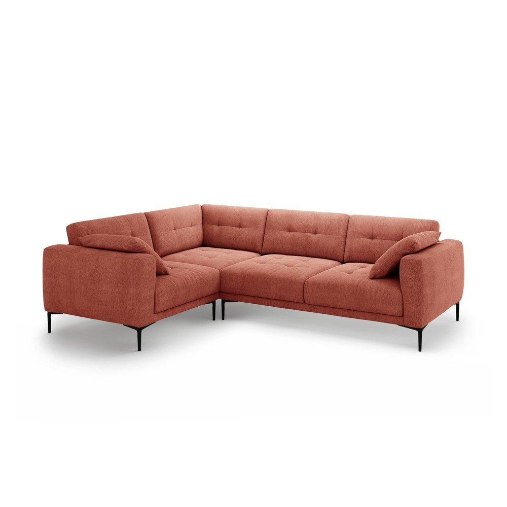 Téglavörös sarokkanapé (bal oldali-L alakú) Bemy – Micadoni