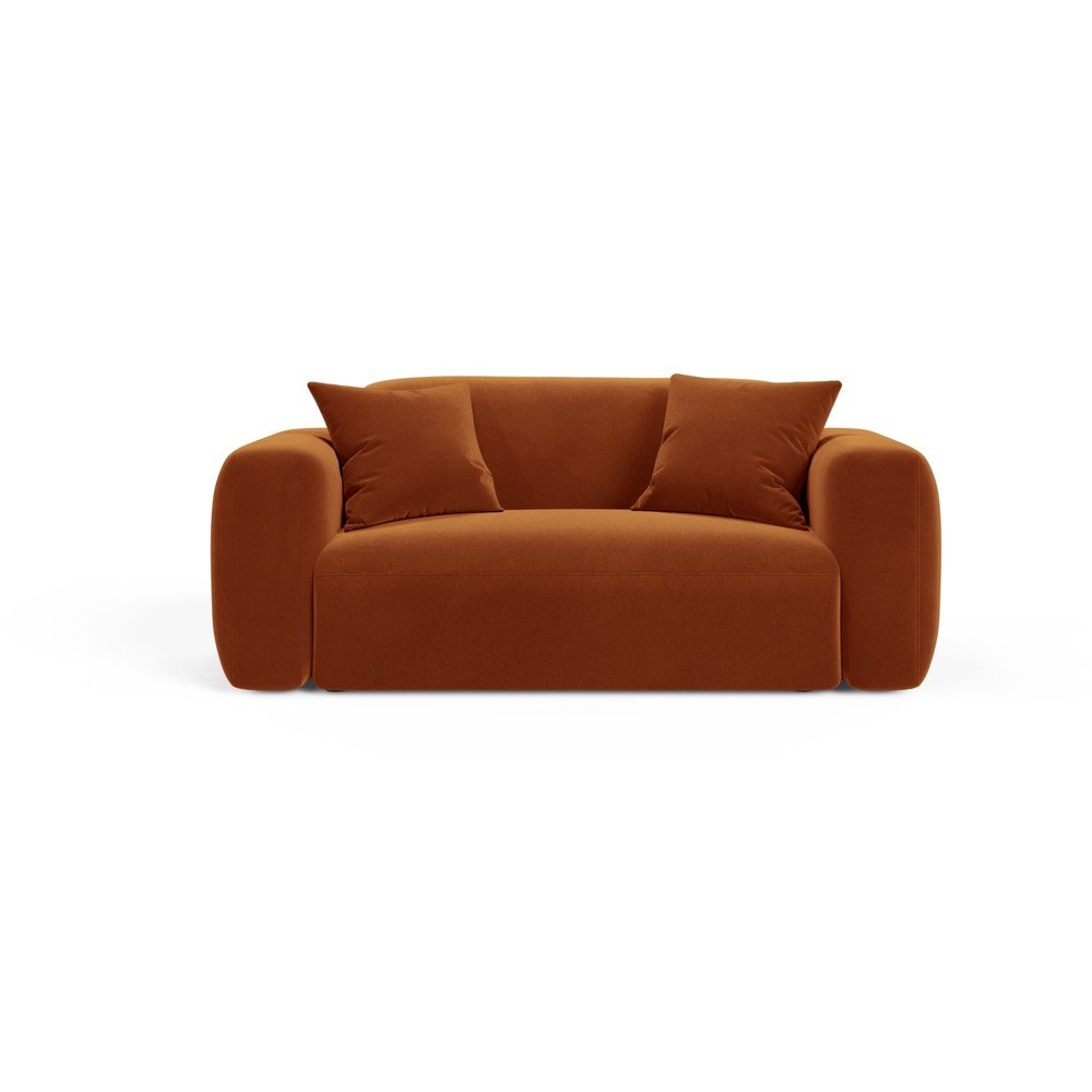 Terrakotta színű bársony kanapé 180 cm Strino – Cosmopolitan Design