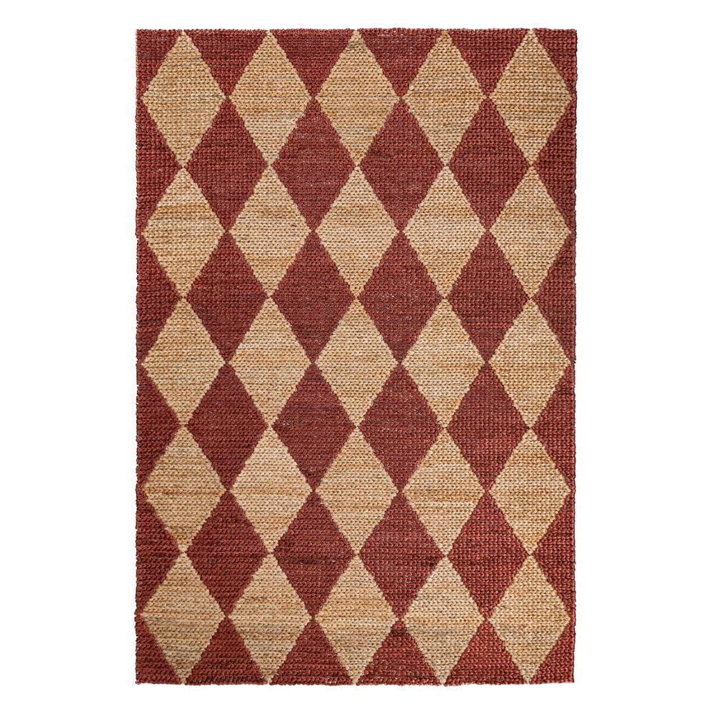Terrakotta színű kézi szövésű jutakeverék szőnyeg 160x230 cm Effie Diamond – Flair Rugs