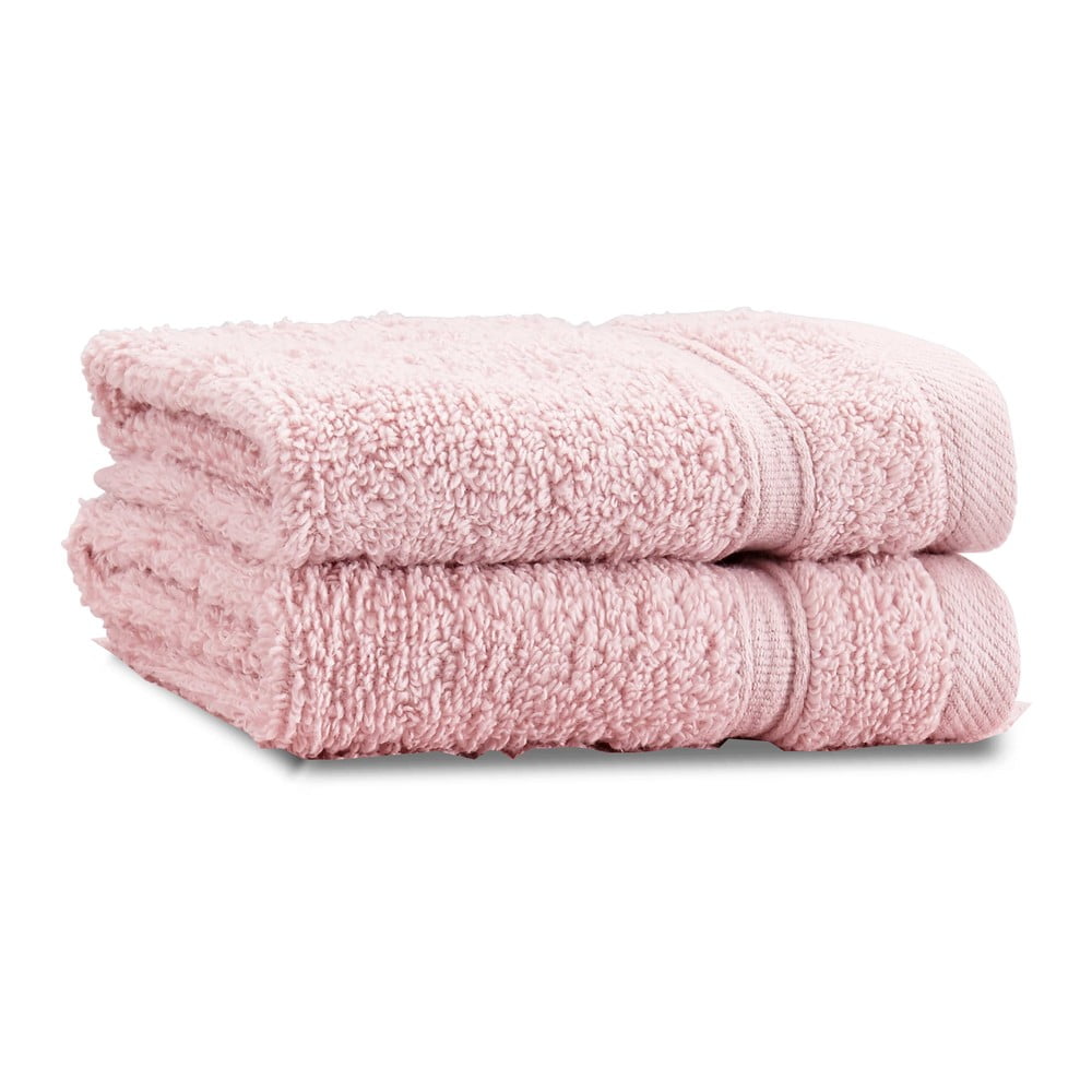Világos rózsaszín frottír pamut törölköző szett 2 db-os 30x30 cm Zero Twist – Catherine Lansfield