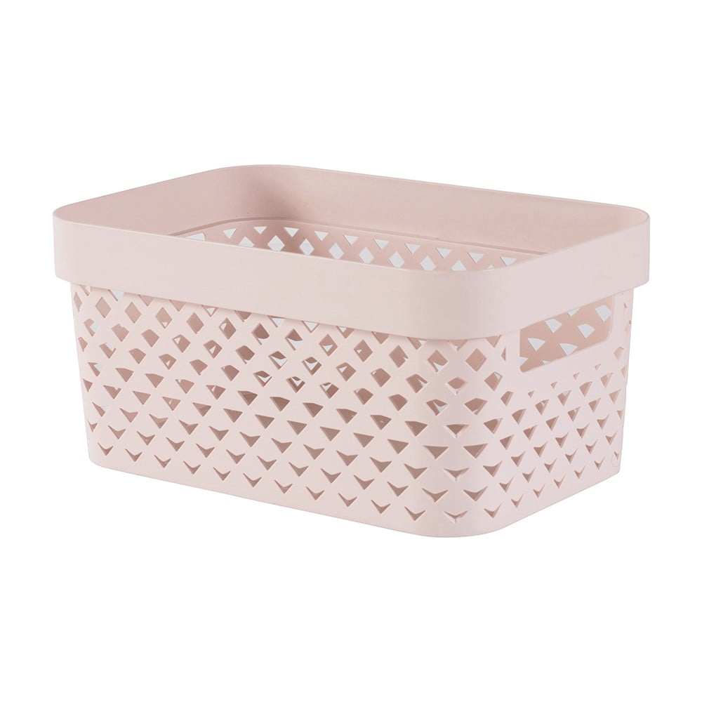 Világos rózsaszín műanyag tárolódoboz 26x17
