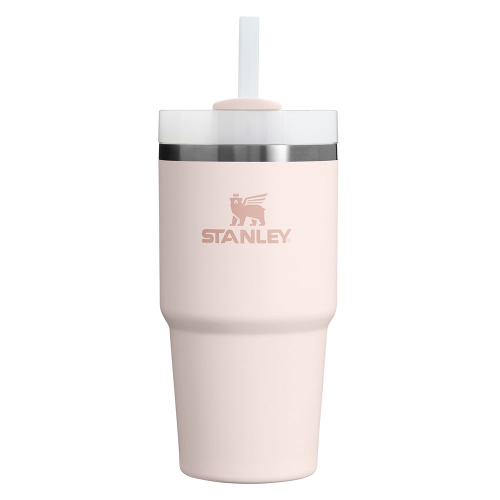 Világos rózsaszín rozsdamentes acél termosz szívószállal 600 ml Quencher H2.0 FlowState Tumbler Rose Quartz – Stanley