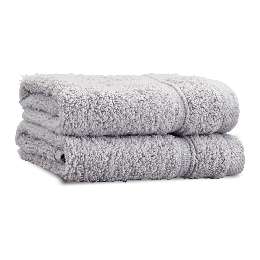 Világosszürke frottír pamut törölköző szett 2 db-os 30x30 cm Zero Twist – Catherine Lansfield