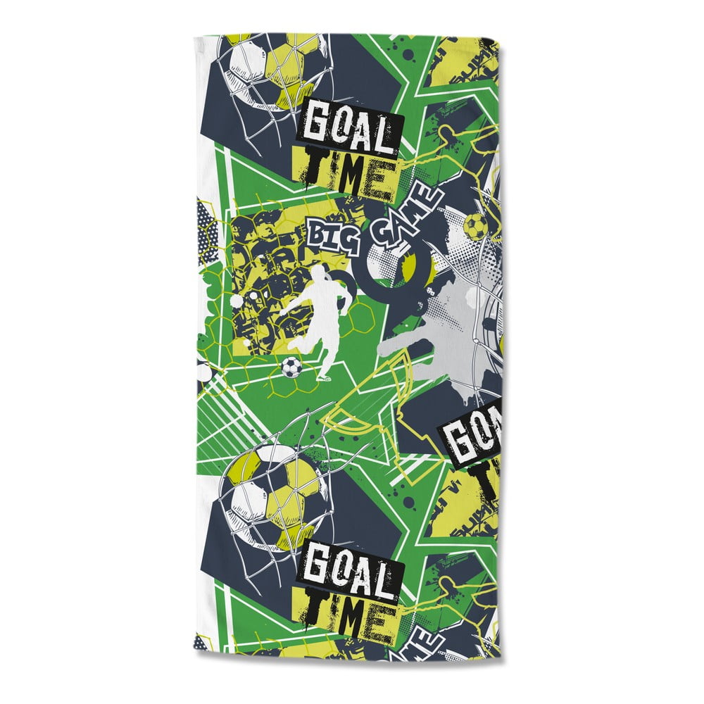 Zöld gyerek bársony strandtörölköző 75x150 cm Goaltime – Good Morning