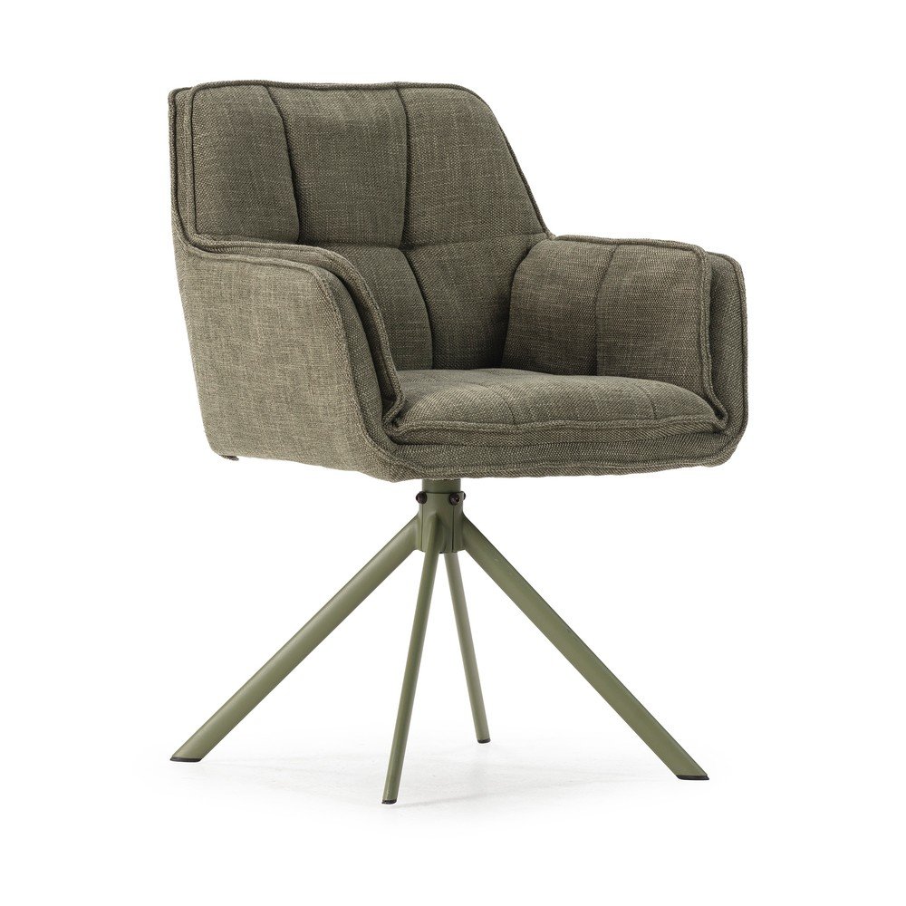 Zöld kárpitozott étkezőfotel szett 2 db-os Keiko – Marckeric