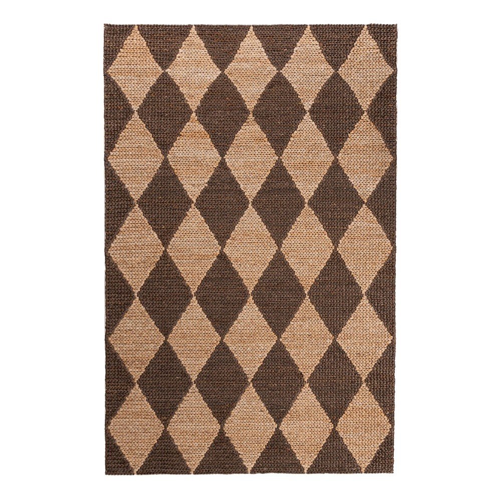 Barna-natúr színű kézi szövésű jutakeverék szőnyeg 160x230 cm Effie Diamond – Flair Rugs