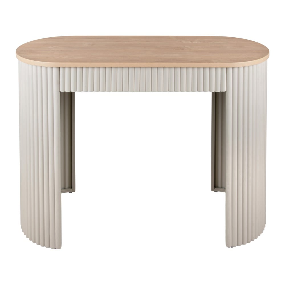 Bézs fém konzolasztal 40x100 cm Estriado  – Leitmotiv