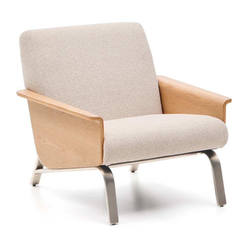 Bézs zsenília fotel Amsen – Kave Home