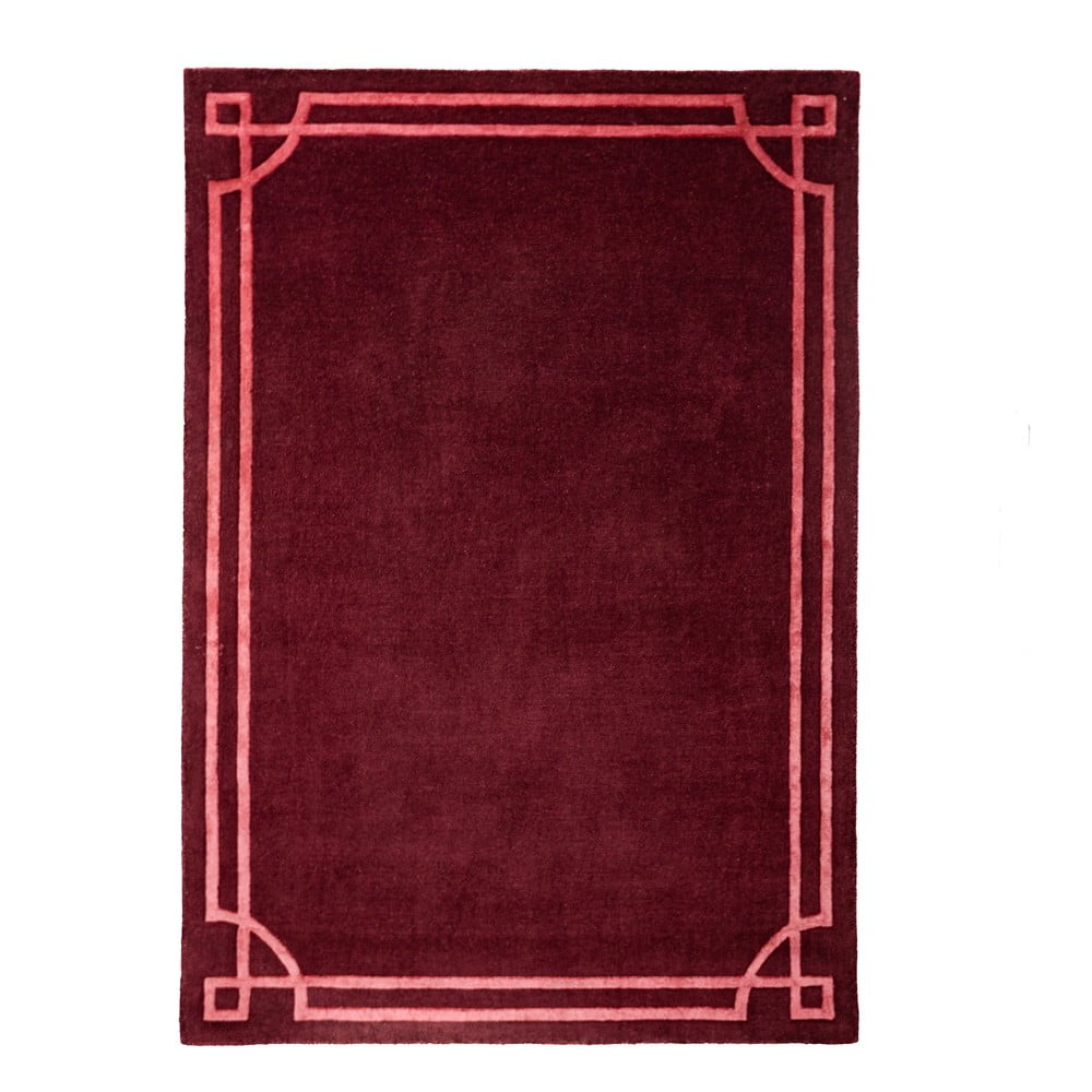 Borvörös kézi szövésű gyapjú szőnyeg 160x230 cm Gatsby – Flair Rugs