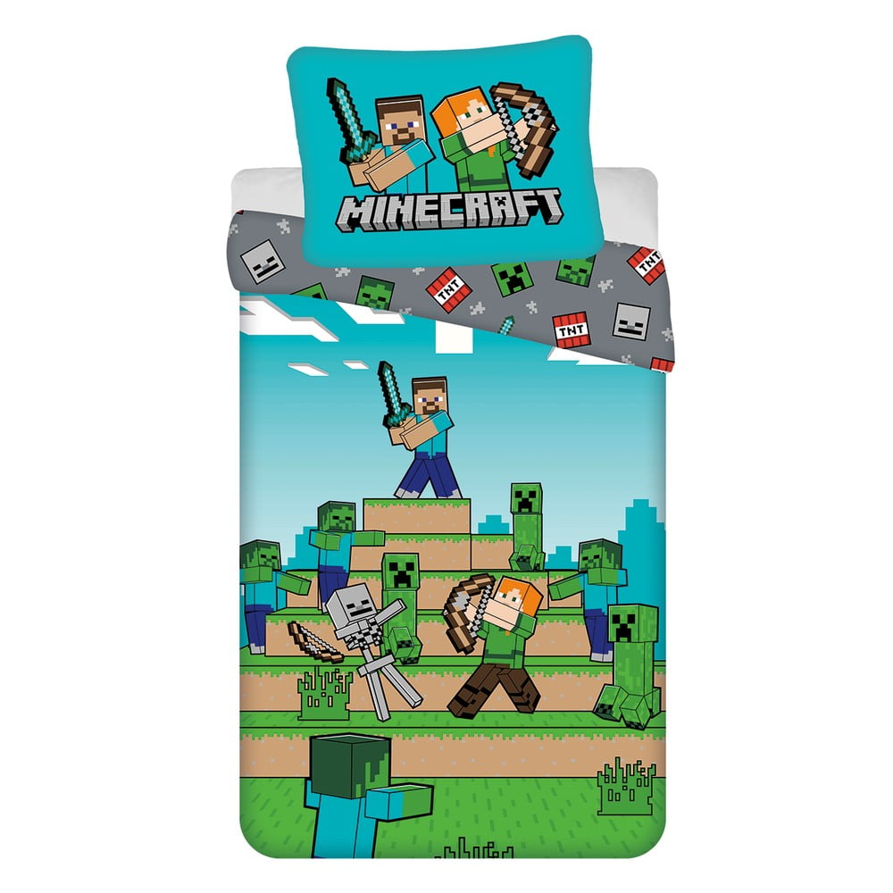 Egyszemélyes pamut gyerek ágyneműhuzat 140x200 cm Minecraft "We got this"  – Jerry Fabrics