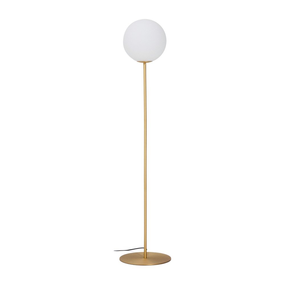 Fehér-aranyszínű állólámpa üveg búrával (magasság 165 cm) Brisia – Kave Home