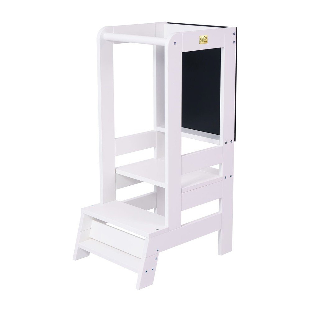 Fehér borovi fenyő tanulótorony Montessori – Meowbaby