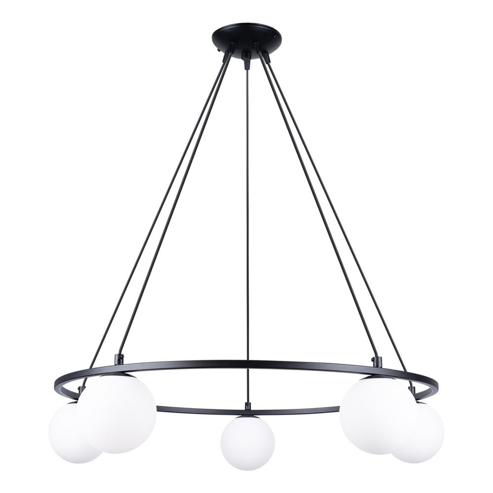 Fehér-fekete függőlámpa üveg búrával Umerta – Sollux