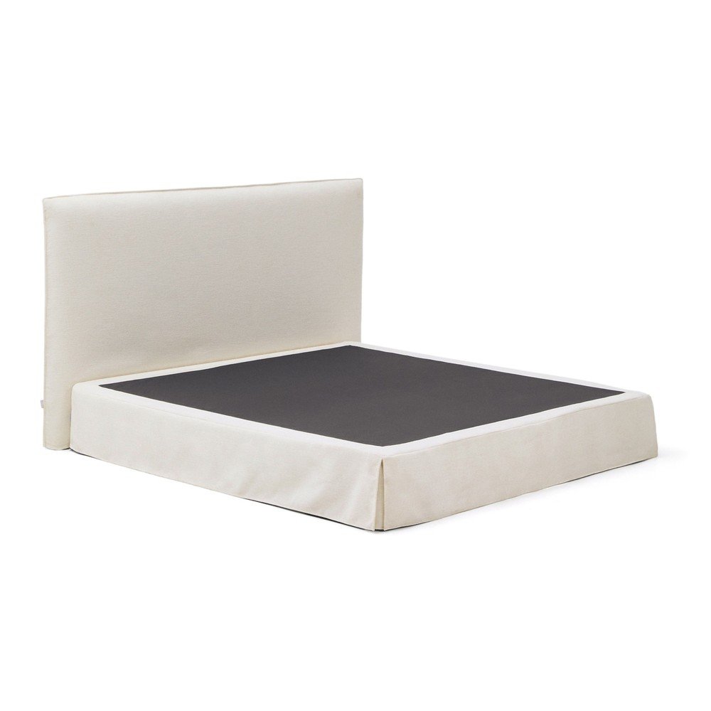 Fehér kárpitozott franciaágy 180x200 cm Jaira – Kave Home