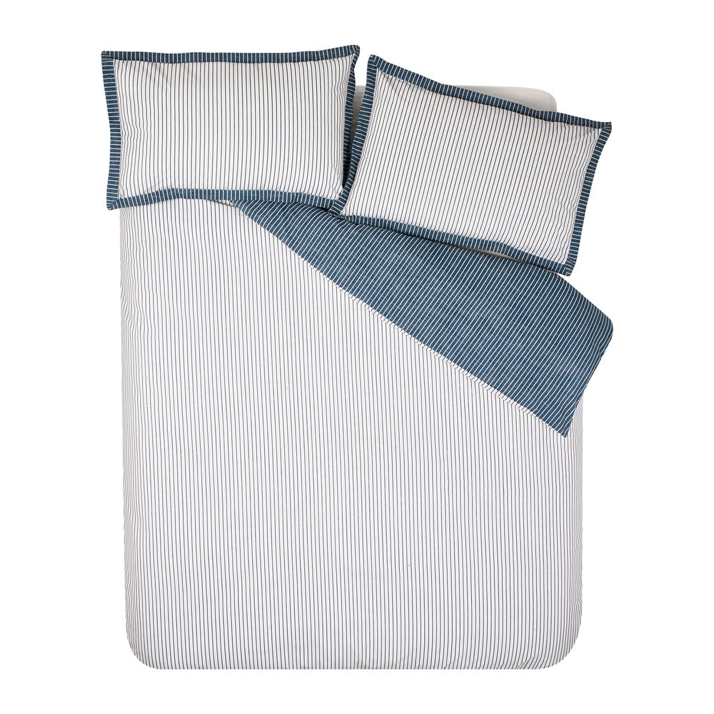 Fehér-kék kétszemélyes-hosszabbított ágyneműhuzat 230x220 cm Oxford Pinstripe – Catherine Lansfield