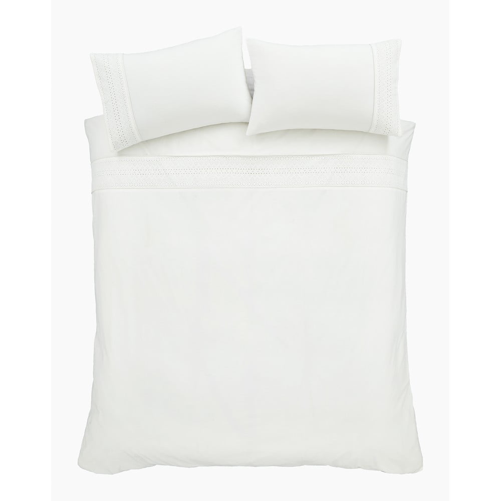 Fehér kétszemélyes ágyneműhuzat 200x200 cm Broderie Anglaise – Catherine Lansfield
