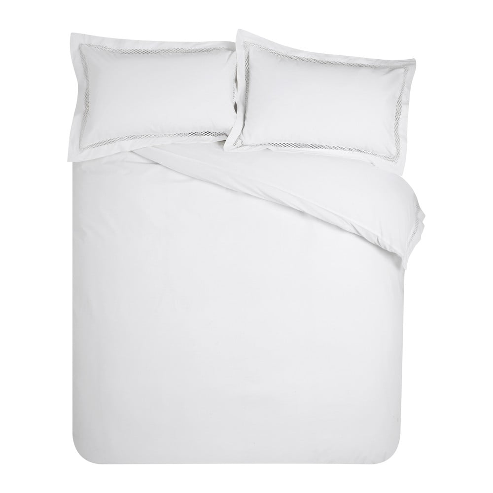 Fehér kétszemélyes-hosszabbított ágyneműhuzat 230x220 cm Classic Lattice Lace – Catherine Lansfield