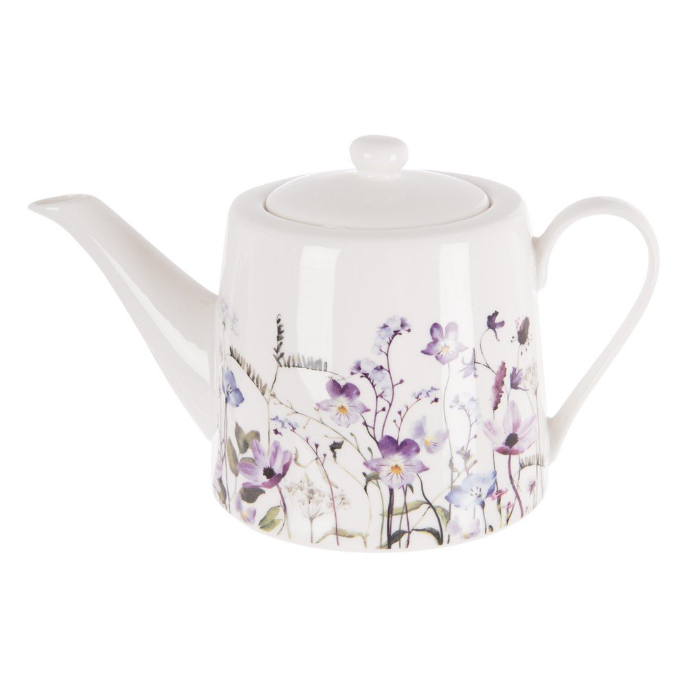 Fehér-lila porcelán teáskanna 1 l Louka – Orion