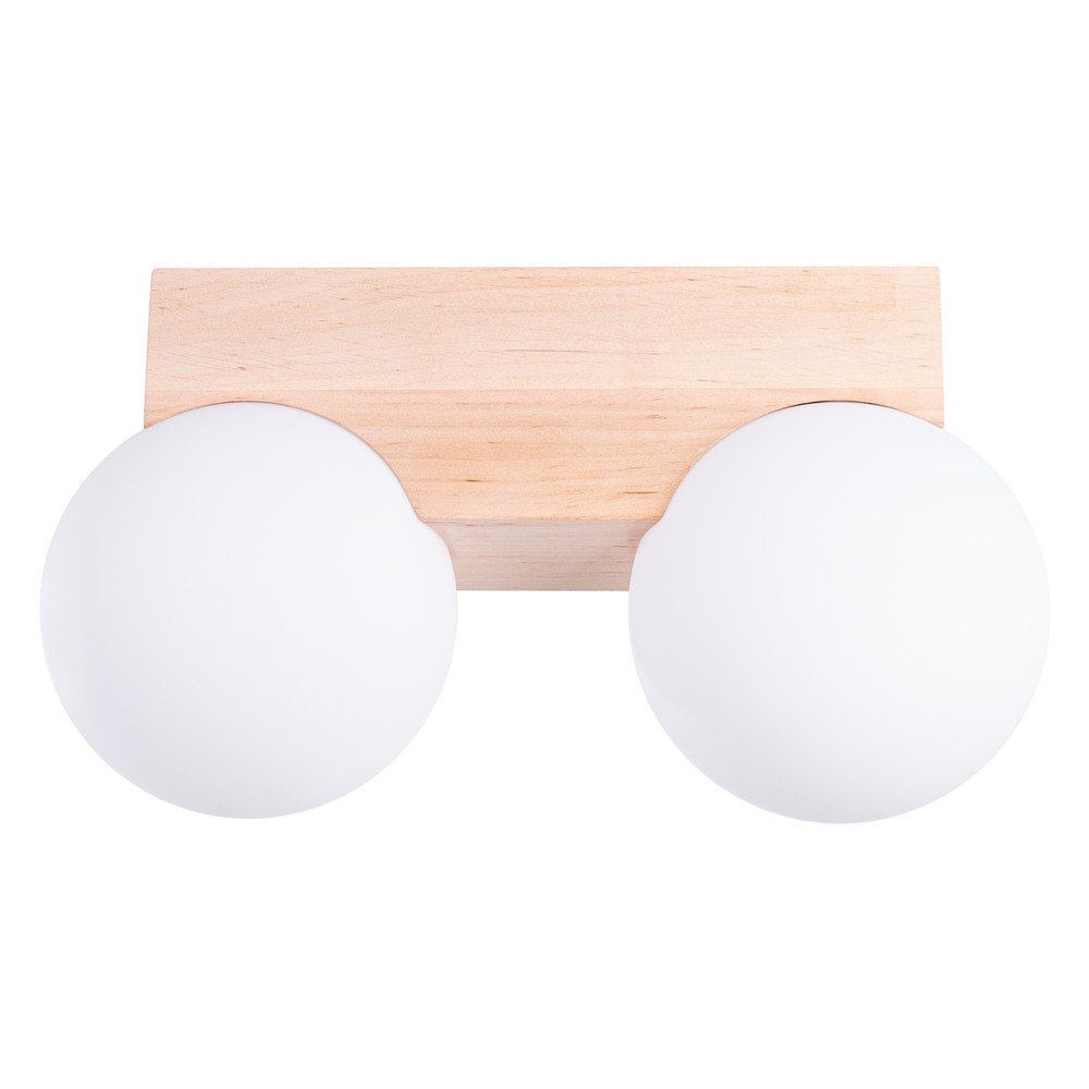 Fehér-natúr színű mennyezeti lámpa üveg búrával ø 12 cm Solum – Sollux