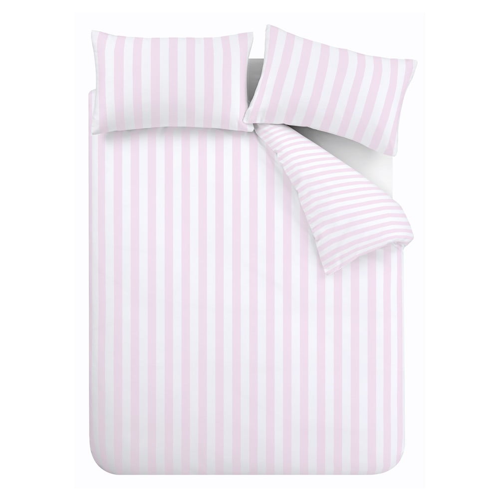 Fehér-rózsaszín egyszemélyes ágyneműhuzat 135x200 cm Stripe Tease – Sassy B