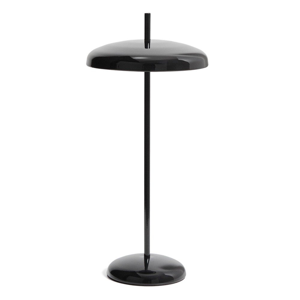 Fekete LED dimmelhető asztali lámpa fém búrával (magasság 35 cm) Porte – Kave Home