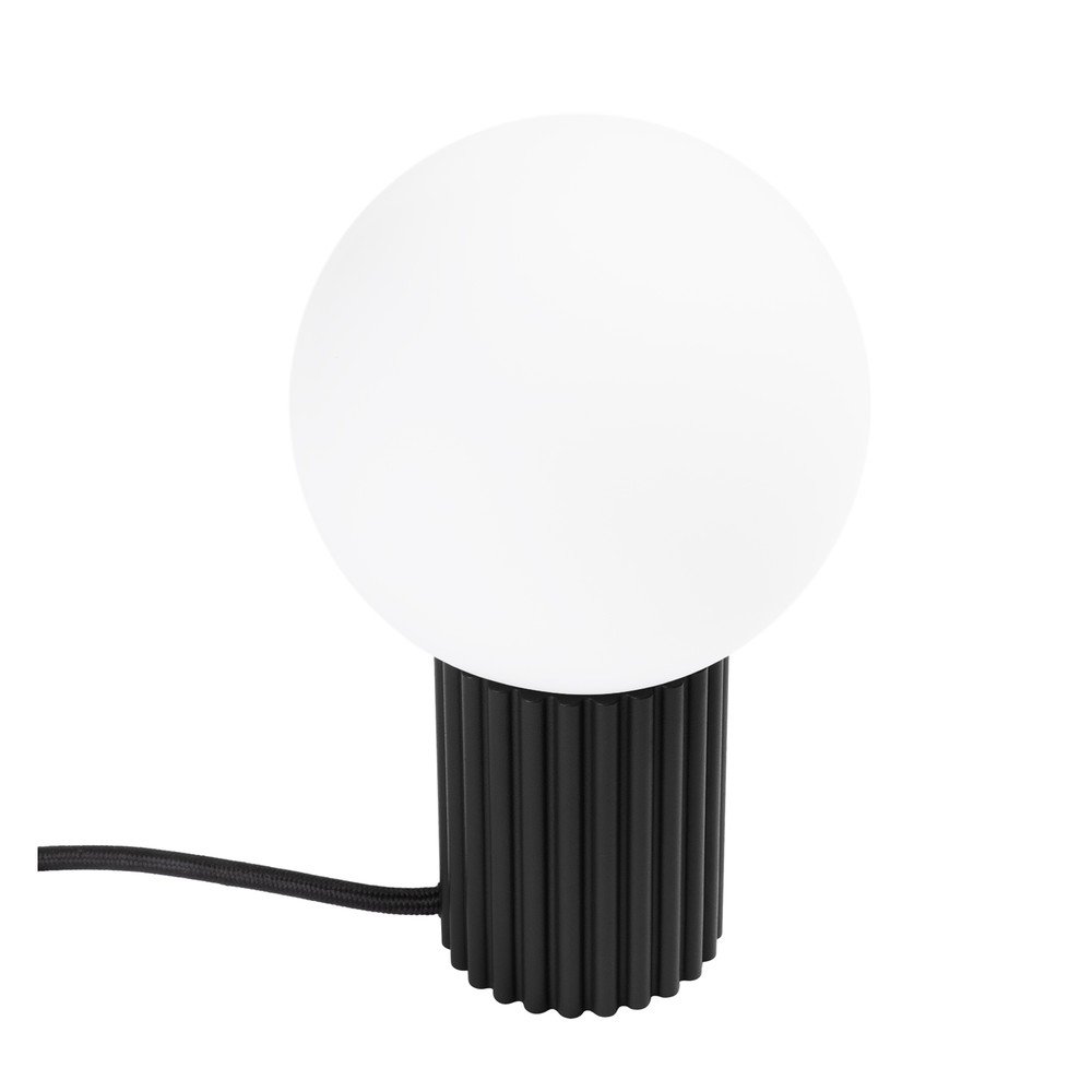 Fekete asztali lámpa üveg búrával (magasság 19 cm) Orbital – Sollux