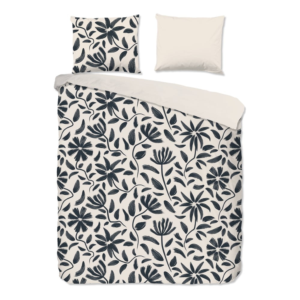 Fekete-bézs kétszemélyes-hosszabbított pamut ágyneműhuzat 200x220 cm Emilia – Good Morning