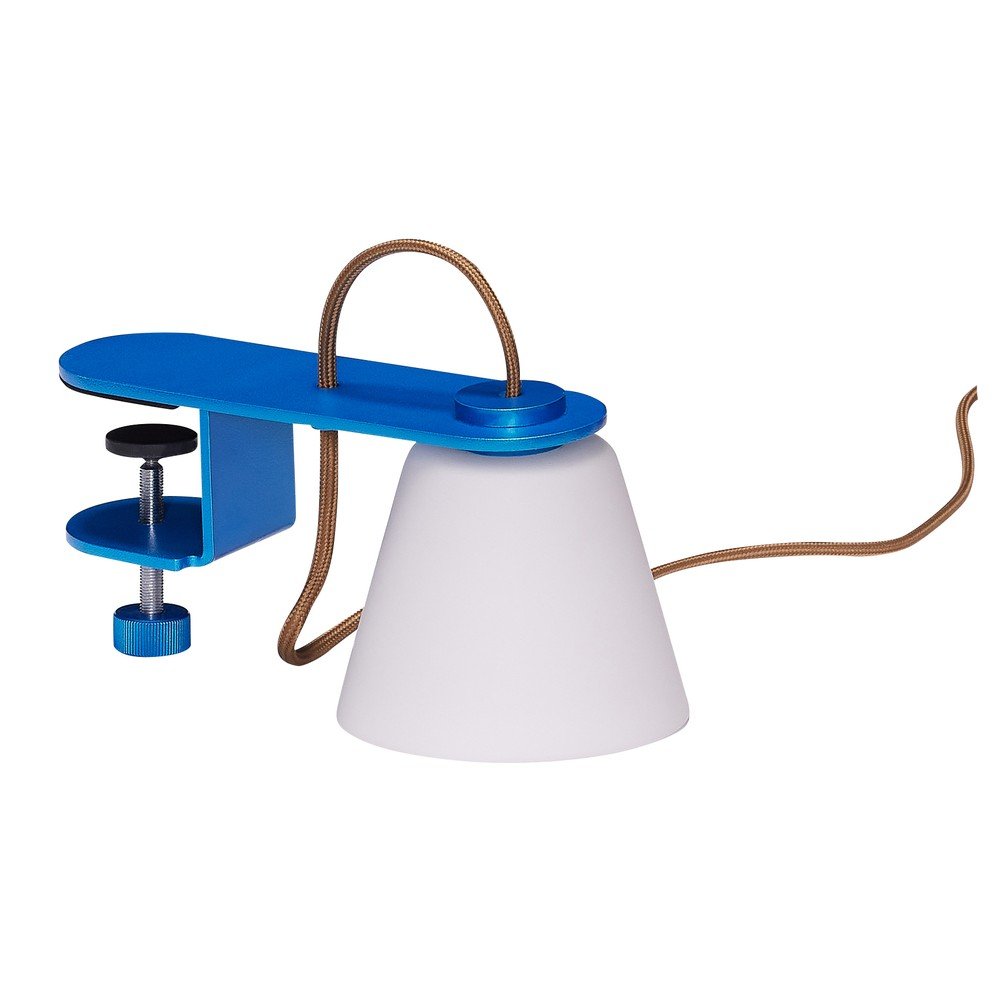 Kék asztali lámpa üveg búrával (magasság 23 cm) Lure – Hübsch